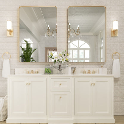 Miroir mural de salle de bain avec coin arrondi (1 pièce)