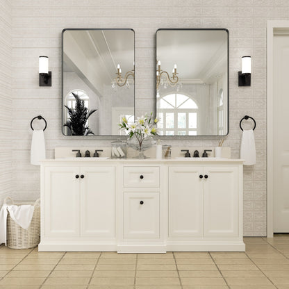Miroir mural de salle de bain avec coin arrondi (1 pièce)