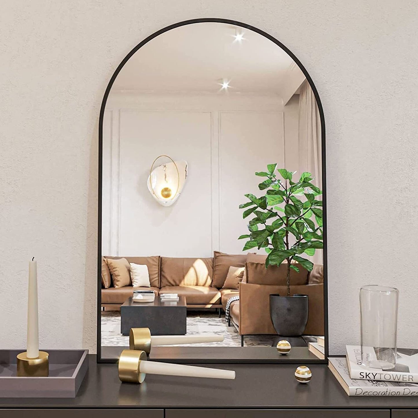 Miroir de courtoisie mural YVANLA Arch pour salle de bain