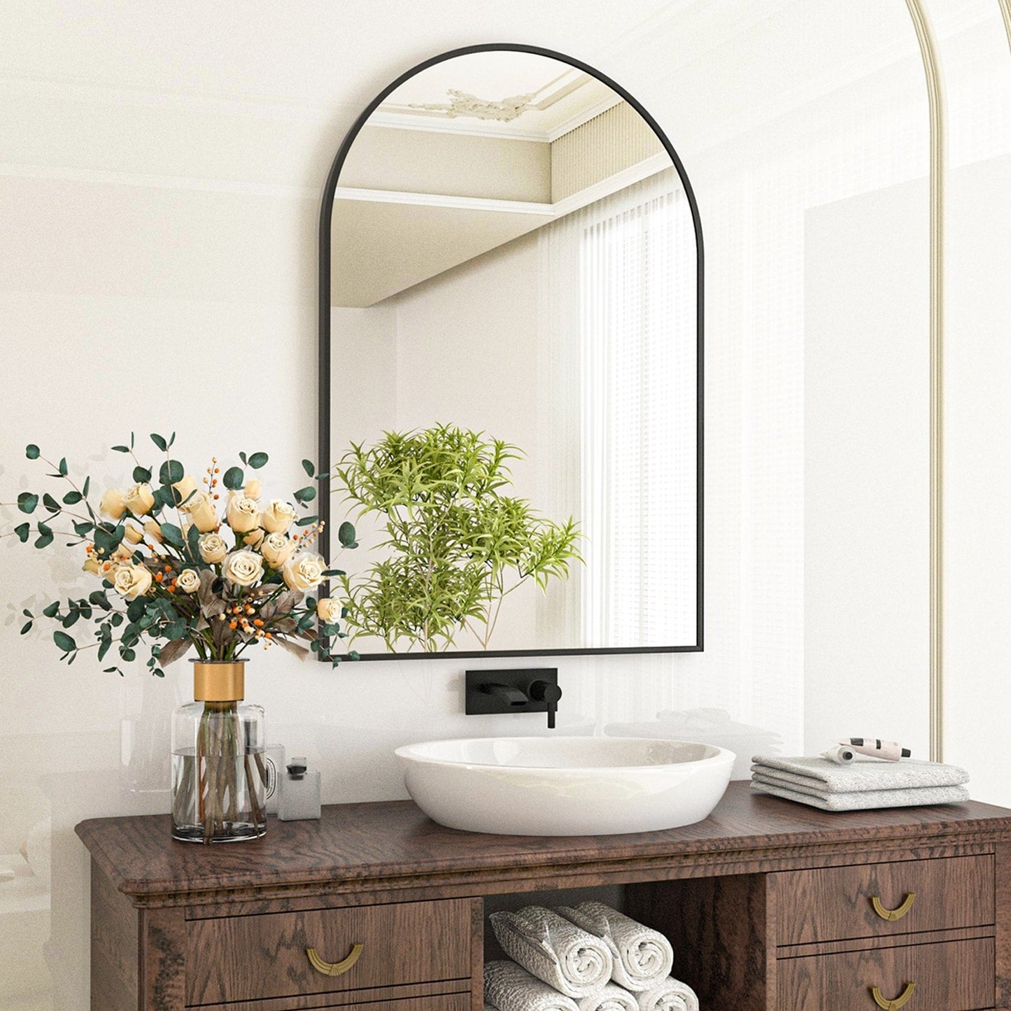 Miroir de courtoisie mural YVANLA Arch pour salle de bain