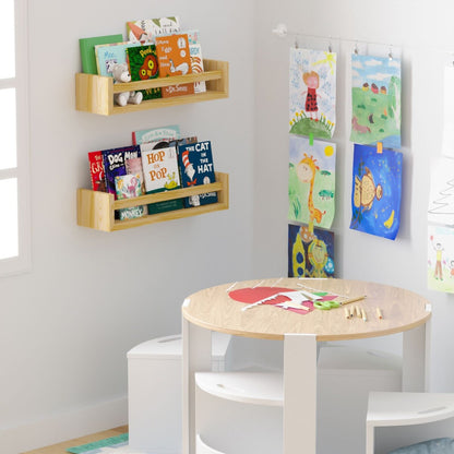Étagères murales pour enfants Wallniture Elba, rangement pour jouets et bibliothèque en bois, lot de 2 - N/A