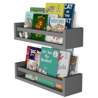 Étagères murales pour enfants Wallniture Elba, rangement pour jouets et bibliothèque en bois, lot de 2 - N/A