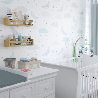 Étagères murales pour enfants Wallniture Elba, rangement pour jouets et bibliothèque en bois, lot de 2 - N/A