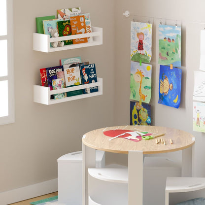 Étagères murales pour enfants Wallniture Elba, rangement pour jouets et bibliothèque en bois, lot de 2 - N/A