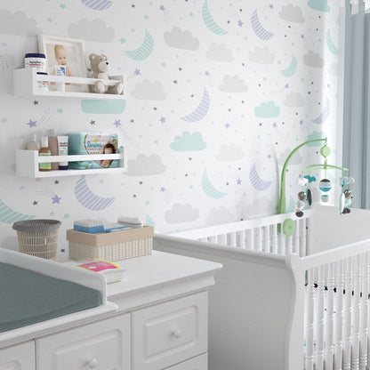 Étagères murales pour enfants Wallniture Elba, rangement pour jouets et bibliothèque en bois, lot de 2 - N/A