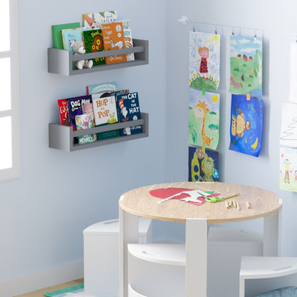 Étagères murales pour enfants Wallniture Elba, rangement pour jouets et bibliothèque en bois, lot de 2 - N/A
