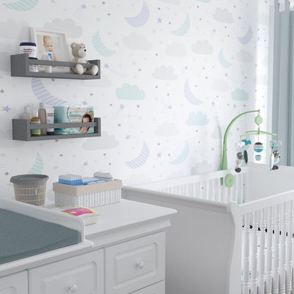 Étagères murales pour enfants Wallniture Elba, rangement pour jouets et bibliothèque en bois, lot de 2 - N/A