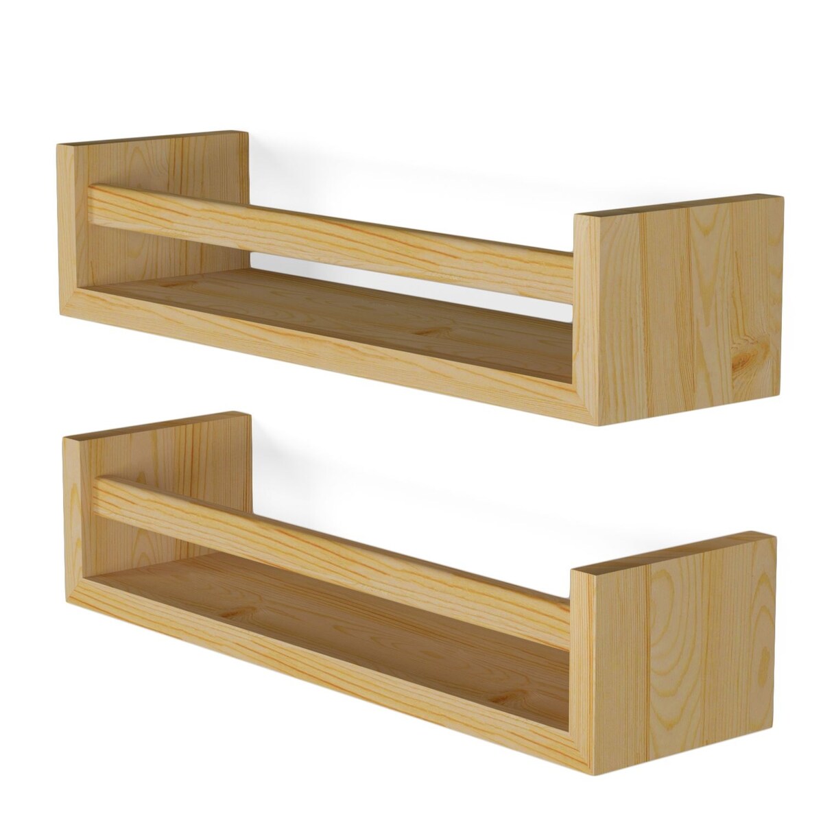 Étagères murales pour enfants Wallniture Elba, rangement pour jouets et bibliothèque en bois, lot de 2 - N/A