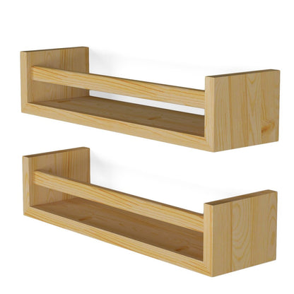 Étagères murales pour enfants Wallniture Elba, rangement pour jouets et bibliothèque en bois, lot de 2 - N/A