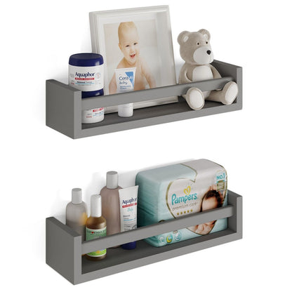 Étagères murales pour enfants Wallniture Elba, rangement pour jouets et bibliothèque en bois, lot de 2 - N/A