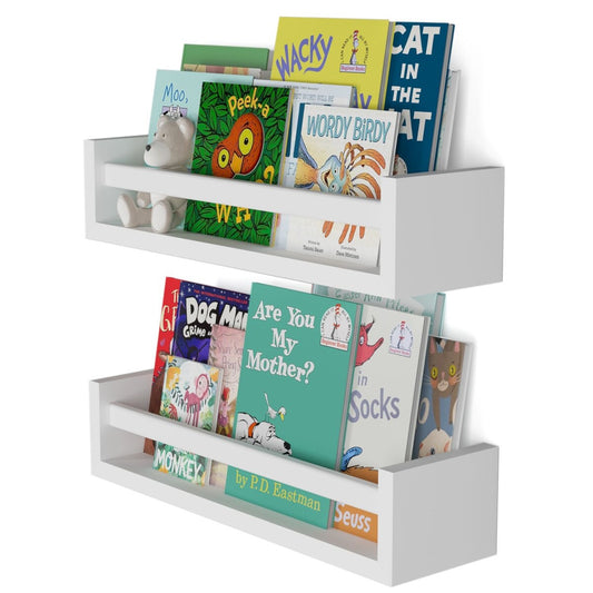 Étagères murales pour enfants Wallniture Elba, rangement pour jouets et bibliothèque en bois, lot de 2 - N/A