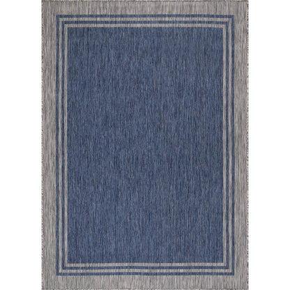 Tapis d'intérieur et d'extérieur lavable à bordures pour patio, terrasse et porche