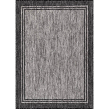 Tapis d'intérieur et d'extérieur lavable à bordures pour patio, terrasse et porche