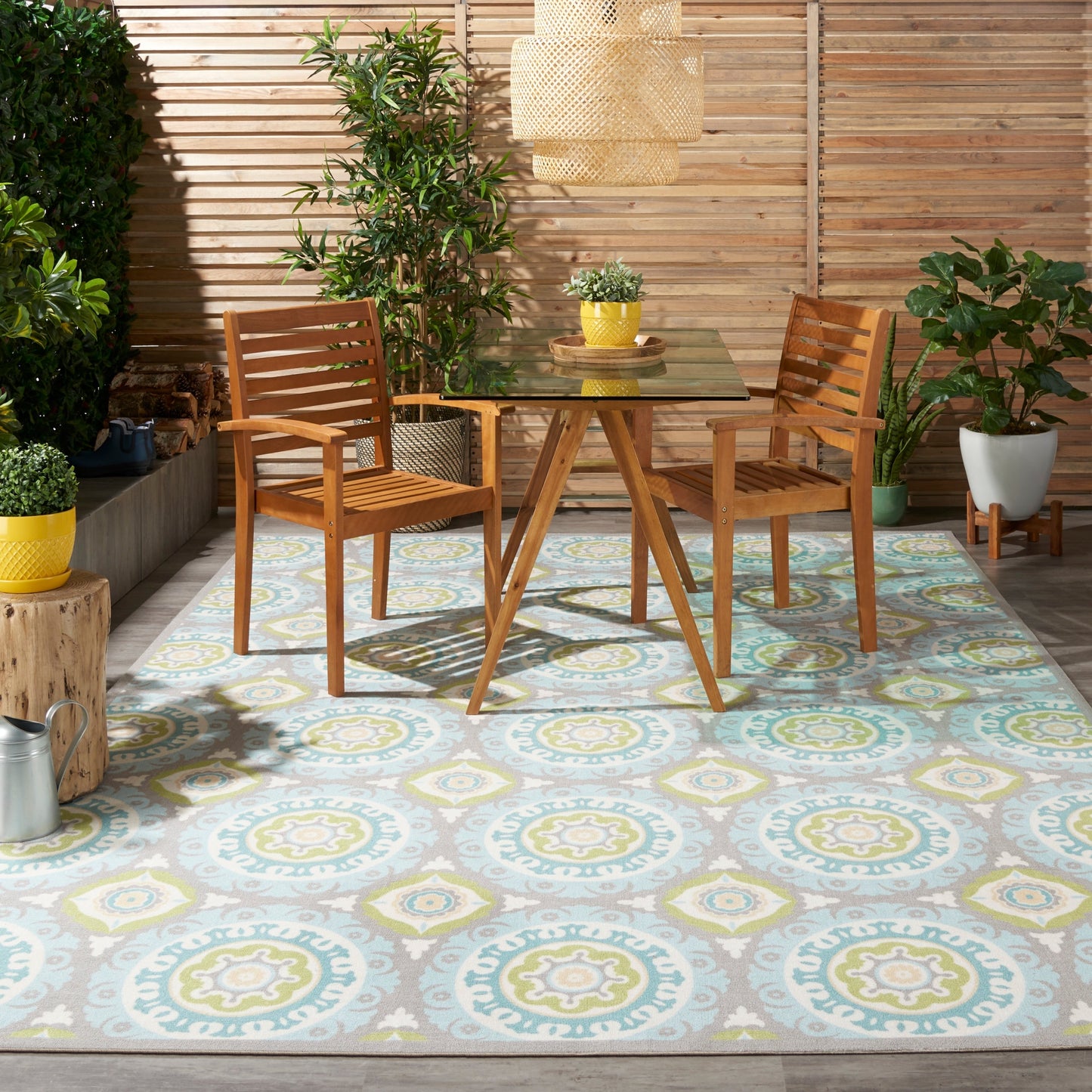 Tapis médaillon bohème d'intérieur et d'extérieur Waverly Sun N' Shade