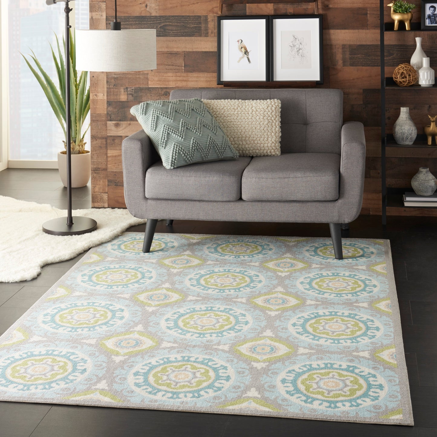 Tapis médaillon bohème d'intérieur et d'extérieur Waverly Sun N' Shade