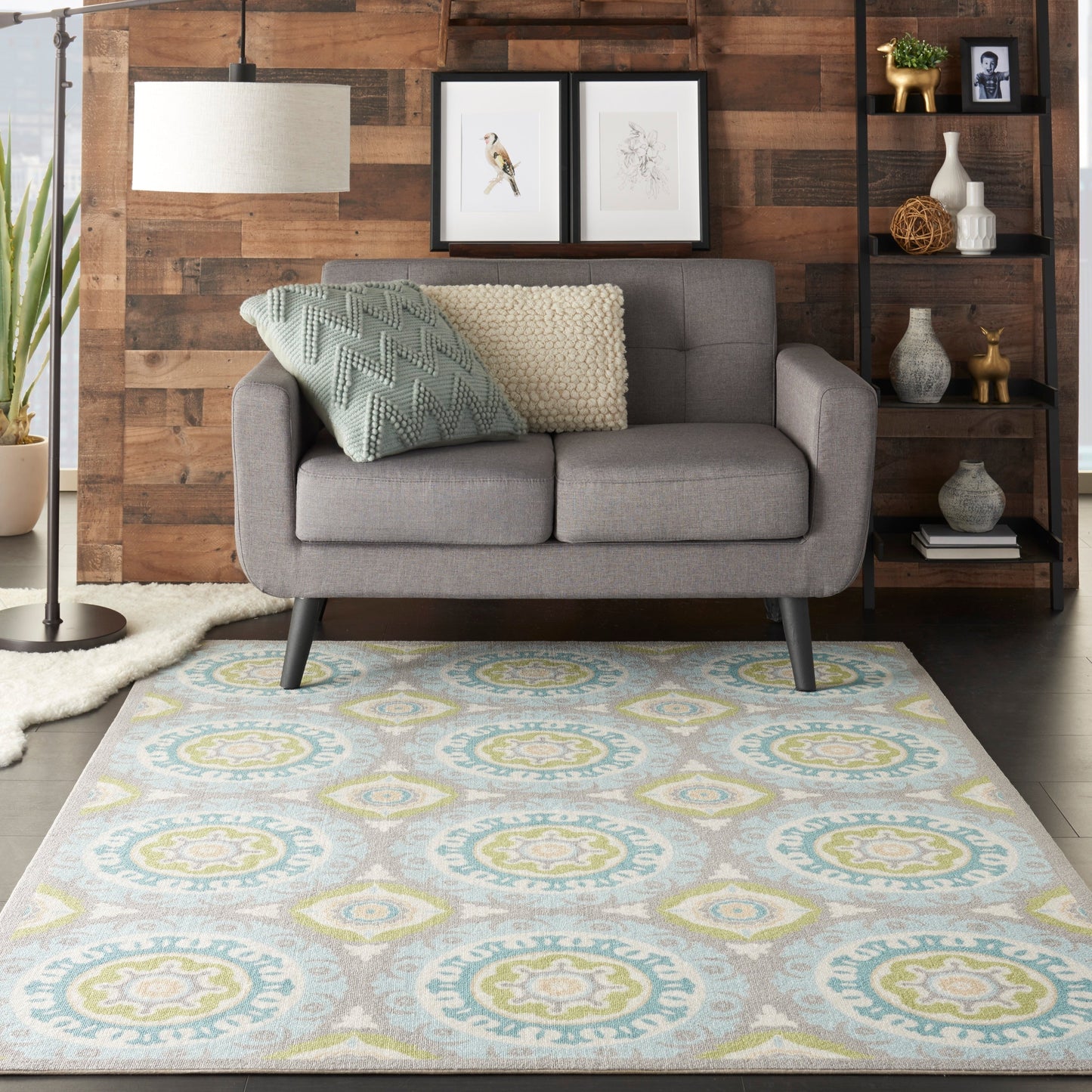 Tapis médaillon bohème d'intérieur et d'extérieur Waverly Sun N' Shade