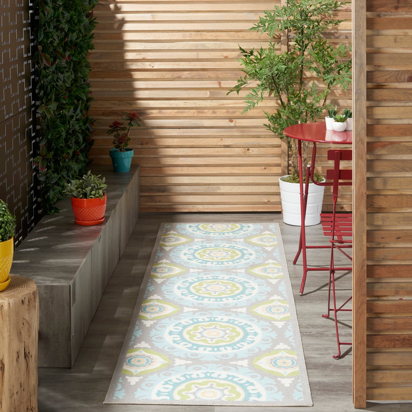 Tapis médaillon bohème d'intérieur et d'extérieur Waverly Sun N' Shade