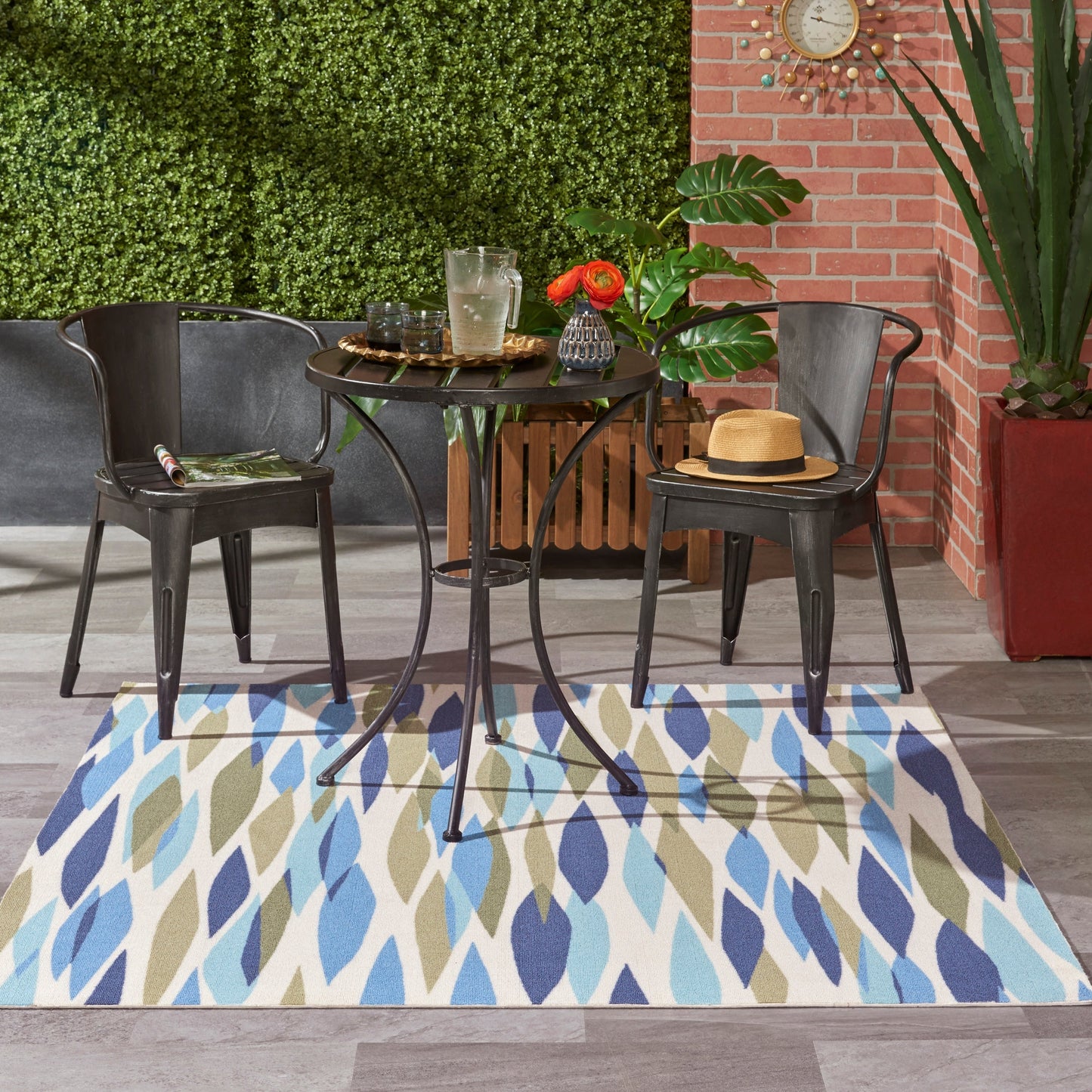 Tapis d'intérieur et d'extérieur moderne et abstrait Waverly Sun N' Shade