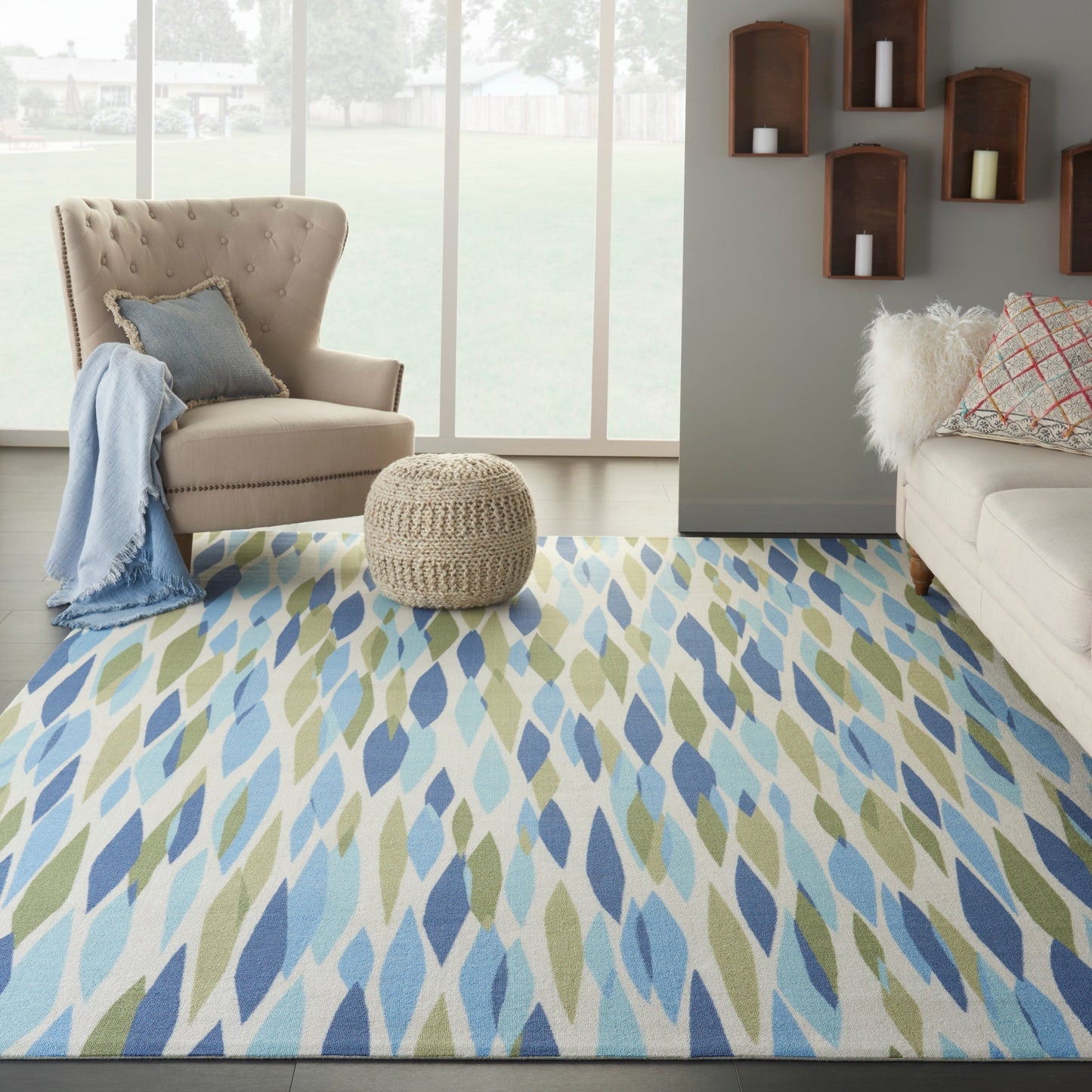 Tapis d'intérieur et d'extérieur moderne et abstrait Waverly Sun N' Shade