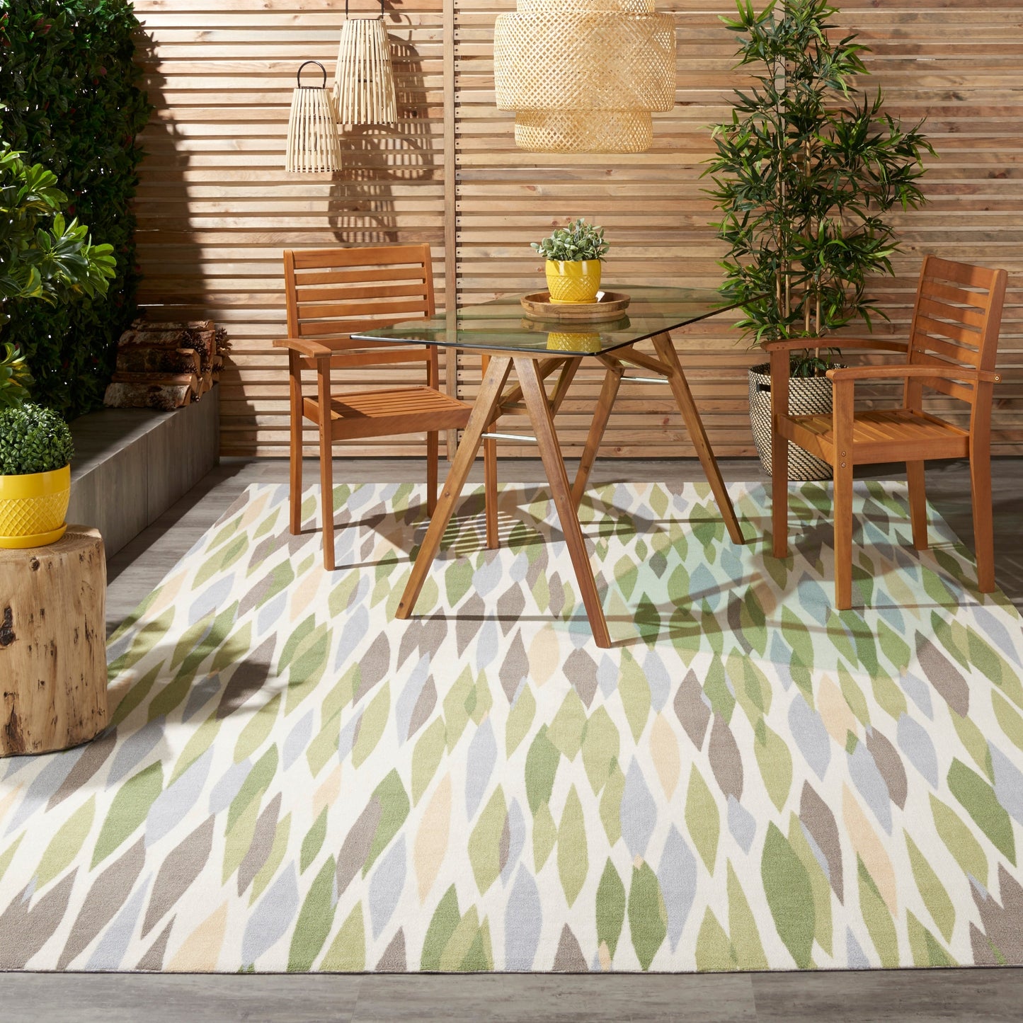 Tapis d'intérieur et d'extérieur moderne et abstrait Waverly Sun N' Shade