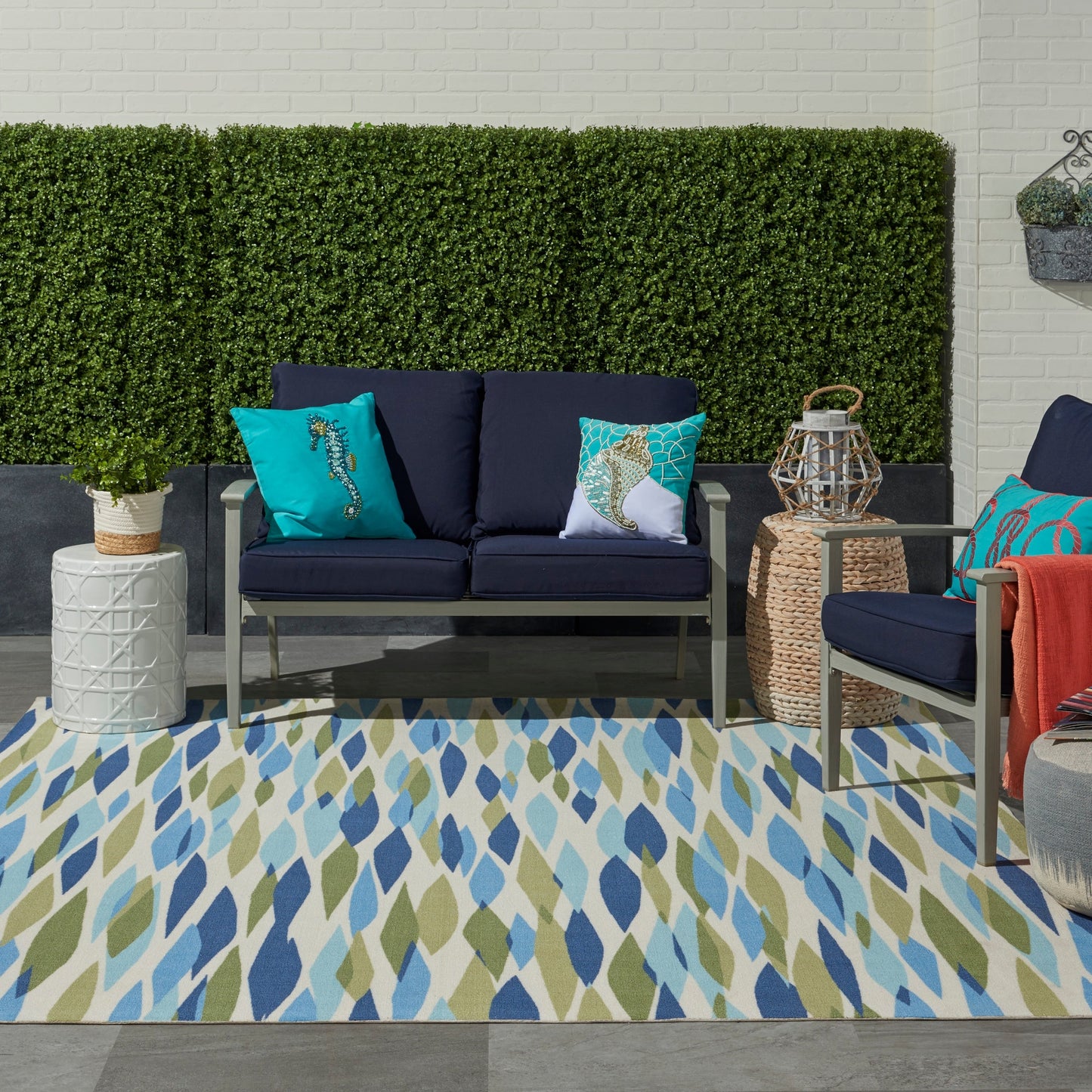 Tapis d'intérieur et d'extérieur moderne et abstrait Waverly Sun N' Shade