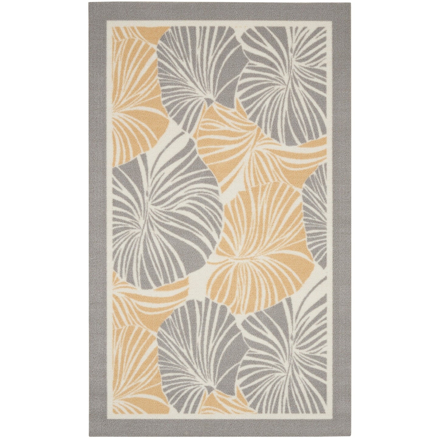Tapis d'intérieur/extérieur moderne botanique Waverly Sun N' Shade