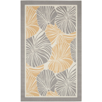 Tapis d'intérieur/extérieur moderne botanique Waverly Sun N' Shade