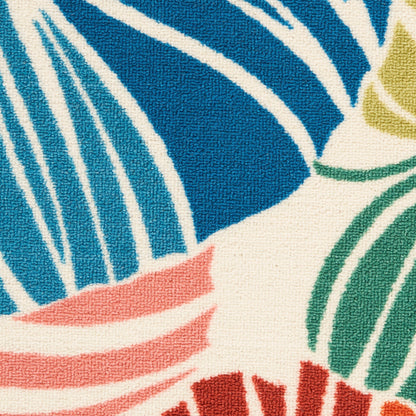 Tapis d'intérieur/extérieur moderne botanique Waverly Sun N' Shade