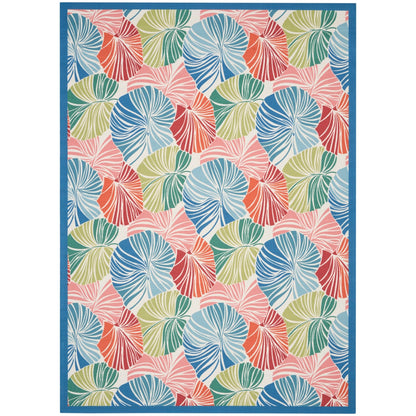 Tapis d'intérieur/extérieur moderne botanique Waverly Sun N' Shade