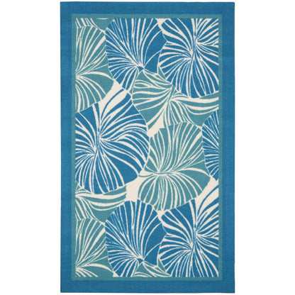 Tapis d'intérieur/extérieur moderne botanique Waverly Sun N' Shade