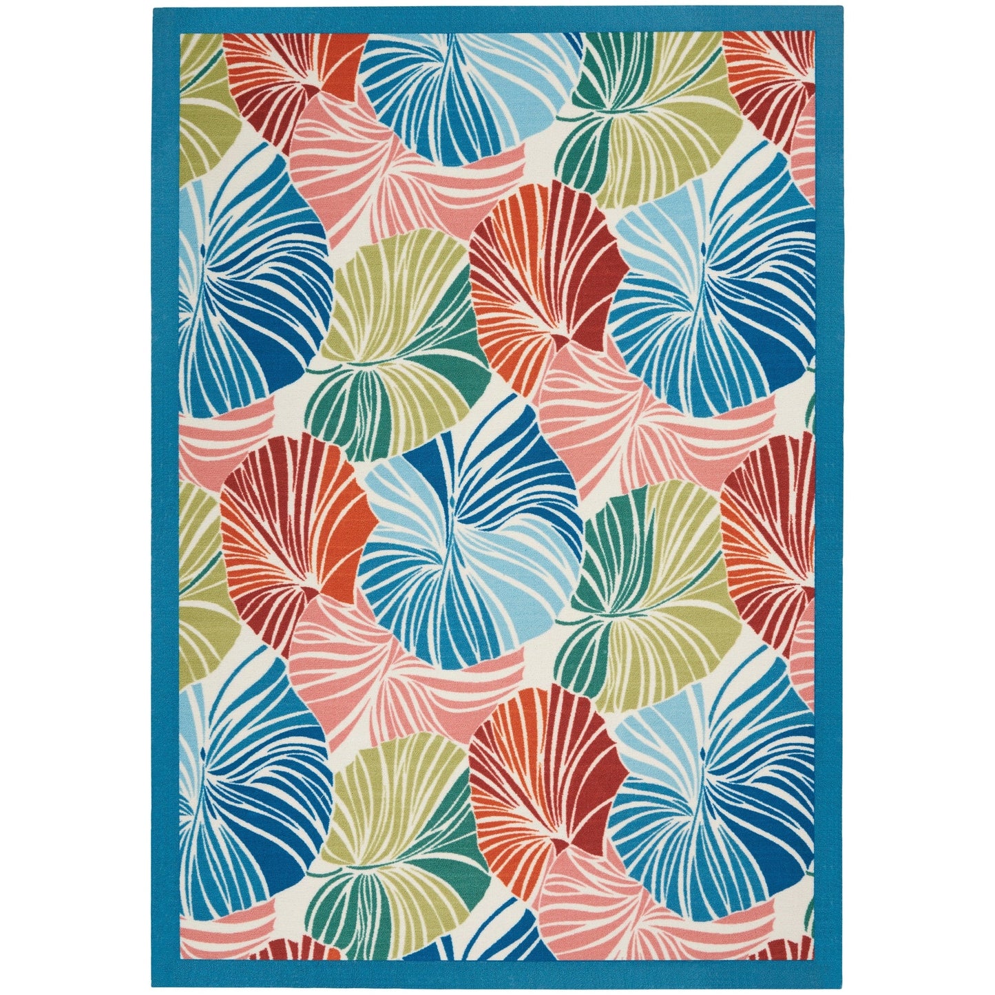 Tapis d'intérieur/extérieur moderne botanique Waverly Sun N' Shade
