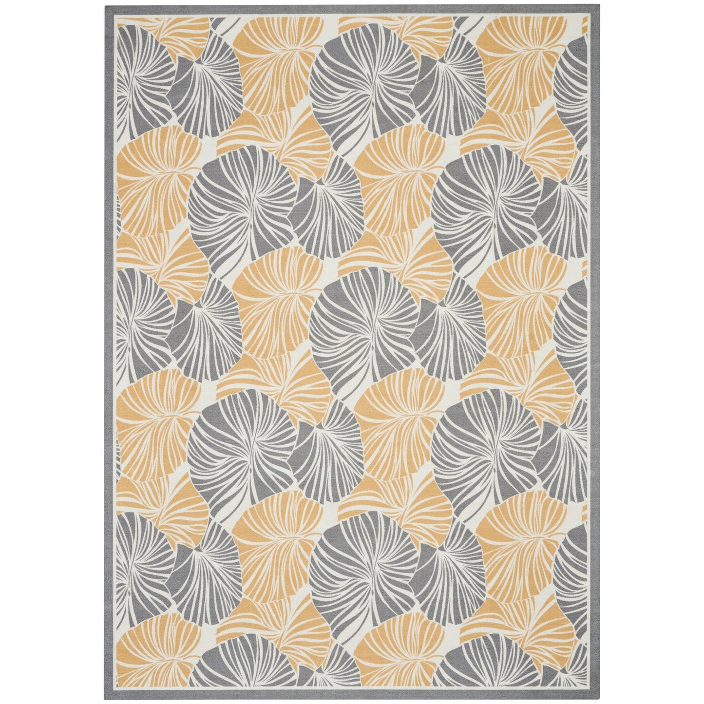 Tapis d'intérieur/extérieur moderne botanique Waverly Sun N' Shade