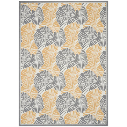 Tapis d'intérieur/extérieur moderne botanique Waverly Sun N' Shade
