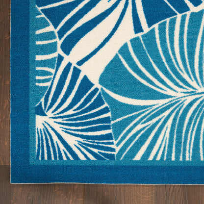 Tapis d'intérieur/extérieur moderne botanique Waverly Sun N' Shade