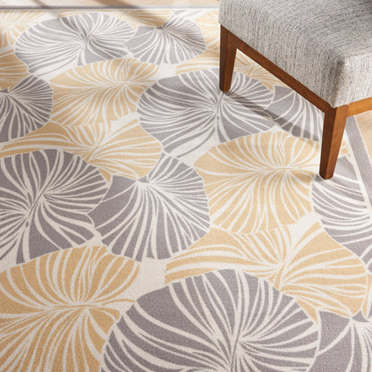 Tapis d'intérieur/extérieur moderne botanique Waverly Sun N' Shade