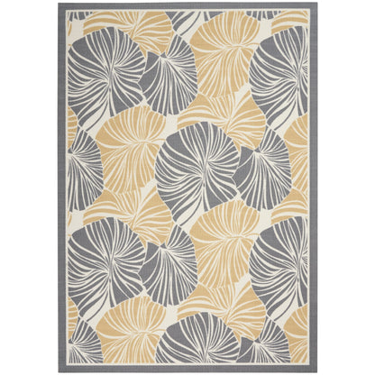 Tapis d'intérieur/extérieur moderne botanique Waverly Sun N' Shade
