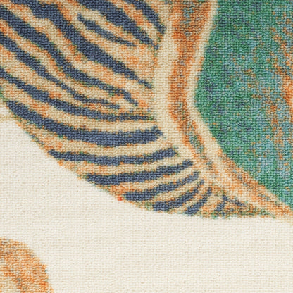 Tapis d'intérieur et d'extérieur Waverly Sun &amp; Shade Shore Thing à motif de coquillages tropicaux et floraux