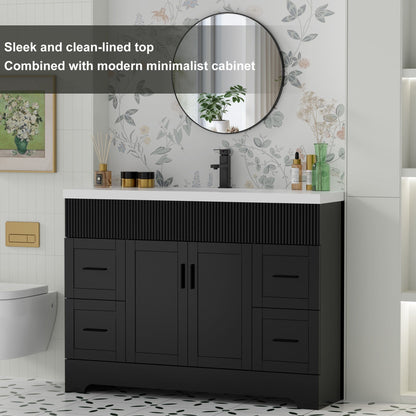 Ensemble de meuble-lavabo Wavy Line 30/36/48 avec lavabo et robinet