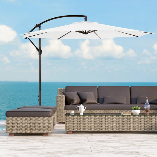 Parasol de patio suspendu en porte-à-faux décalé Weller de 10 pieds