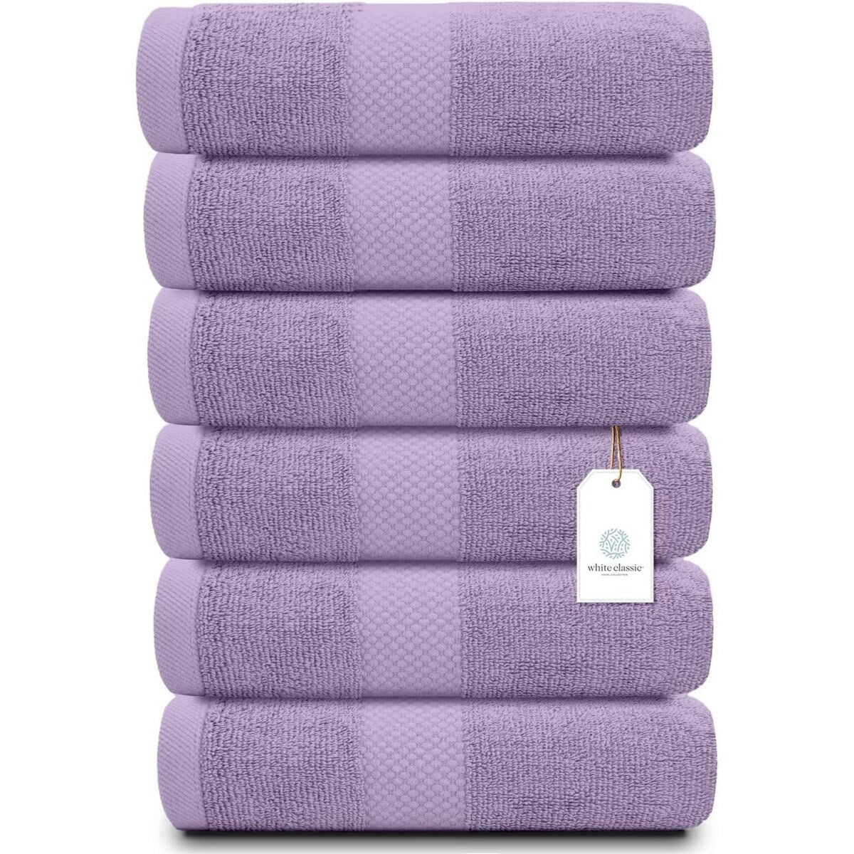 Serviettes de toilette classiques blanches en coton de luxe 16 x 30 cm - Lot de 6