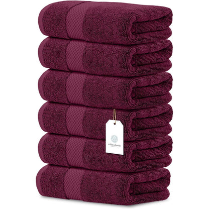 Serviettes de toilette classiques blanches en coton de luxe 16 x 30 cm - Lot de 6