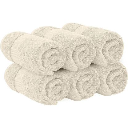 Serviettes de toilette classiques blanches en coton de luxe 16 x 30 cm - Lot de 6