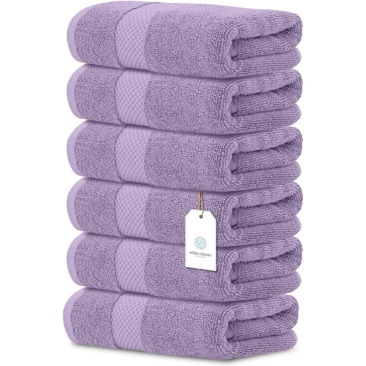 Serviettes de toilette classiques blanches en coton de luxe 16 x 30 cm - Lot de 6