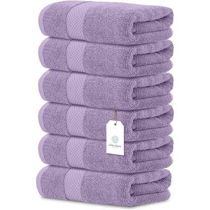 Serviettes de toilette classiques blanches en coton de luxe 16 x 30 cm - Lot de 6