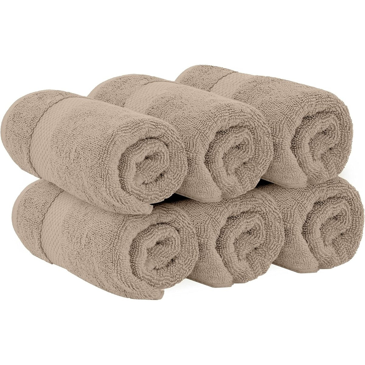 Serviettes de toilette classiques blanches en coton de luxe 16 x 30 cm - Lot de 6