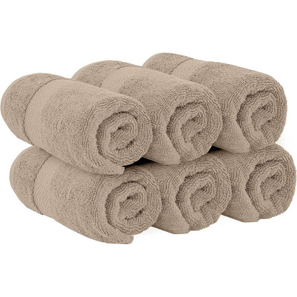 Serviettes de toilette classiques blanches en coton de luxe 16 x 30 cm - Lot de 6