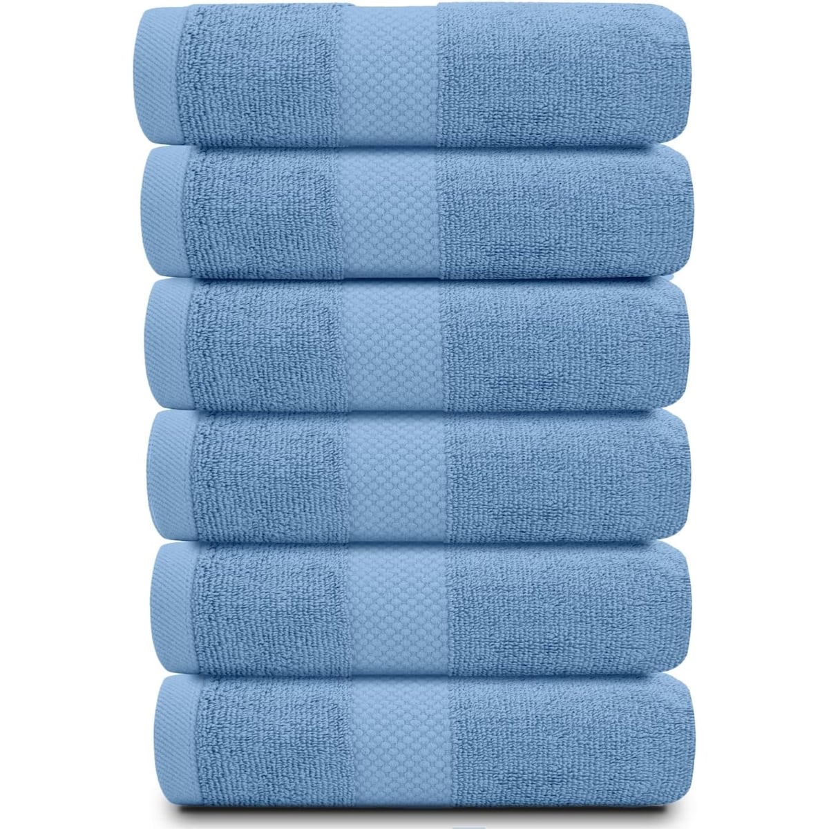 Serviettes de toilette classiques blanches en coton de luxe 16 x 30 cm - Lot de 6