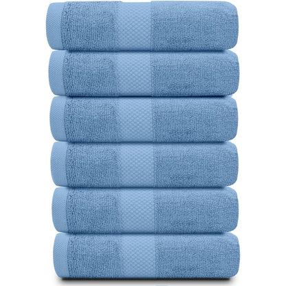 Serviettes de toilette classiques blanches en coton de luxe 16 x 30 cm - Lot de 6