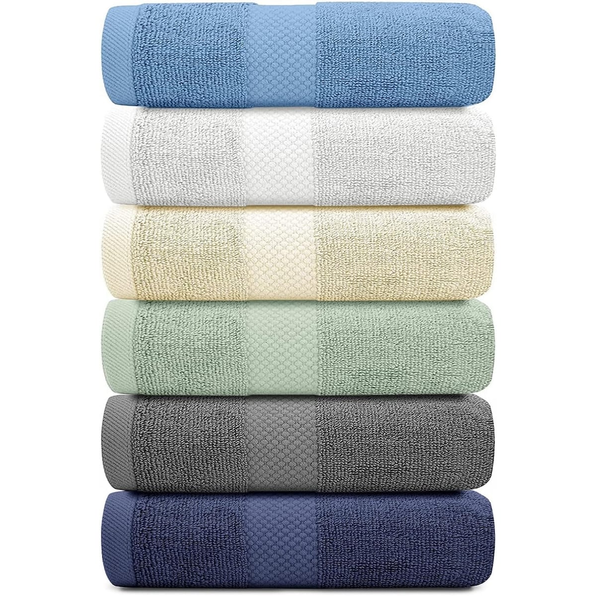 Serviettes de toilette classiques blanches en coton de luxe 16 x 30 cm - Lot de 6