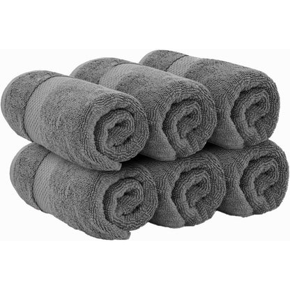 Serviettes de toilette classiques blanches en coton de luxe 16 x 30 cm - Lot de 6
